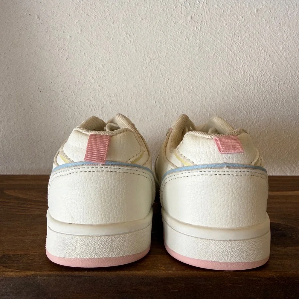 Disney Minnie Mouse White Pink Girls Sneakers Glitter Bow Shaker Size 2